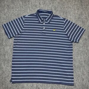 Clubhouse Collection Masters Polo Made In Italy Blue/White Stripe Mens Sz XL